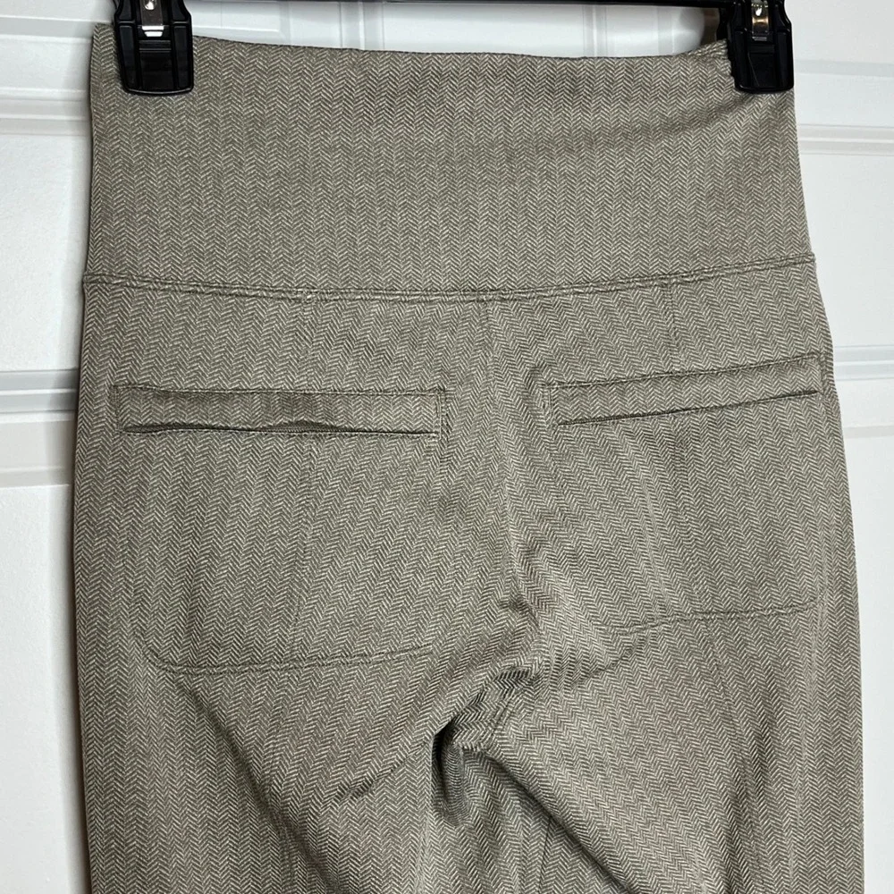 Athleta Delancey Herringbone Flare Pants XXS Taupe Brown High Rise‎ Athleisure